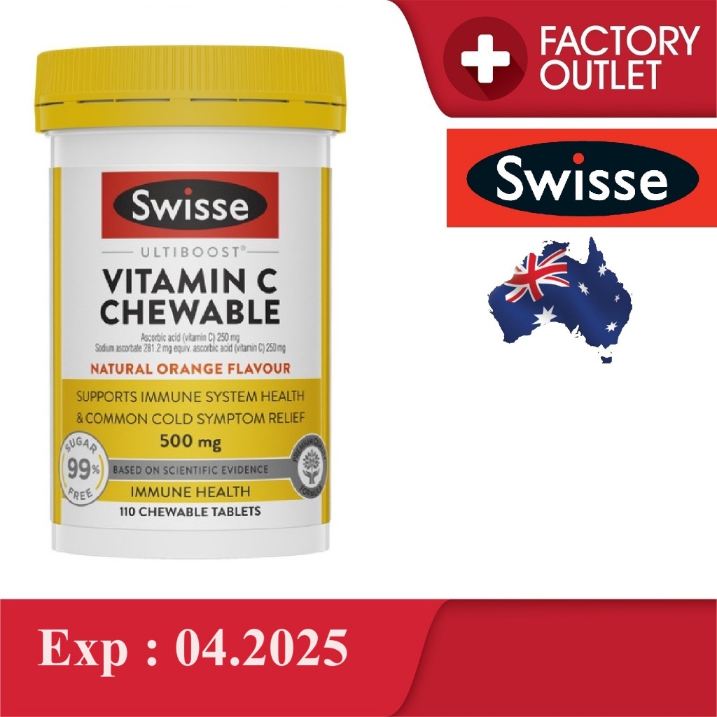 Swisse Ultiboost Vitamin C Chewable 500mg 110 Tablets Shopee Malaysia
