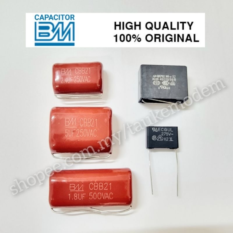 1 set KDK Panasonic Ceiling Fan Condenser BM Capacitor 1.8uF 2.4uF 5uF