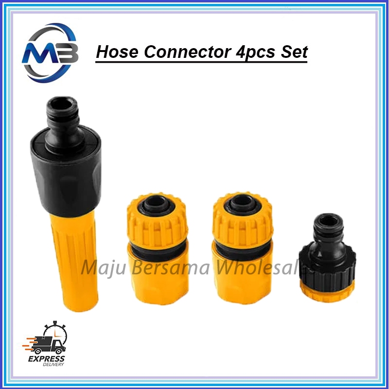 Outdoor Garden Spray Hose Nozzle Set Tap Fitting Connector Adaptor Hose ...