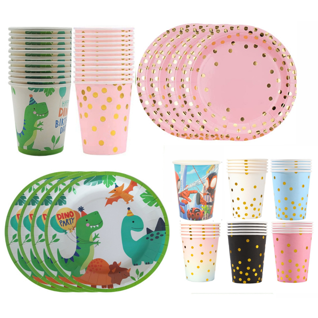 Party Decoration Set Paper Plate Cups Disposable Cutlery Paper Plates一次性餐具纸盘 纸杯 Shopee Malaysia