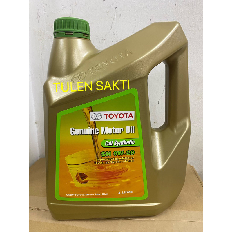 ORIGINAL TOYOTA FULLY SYNTHETIC SN 0w20 ENGINE OIL (4@Litres) | Shopee ...