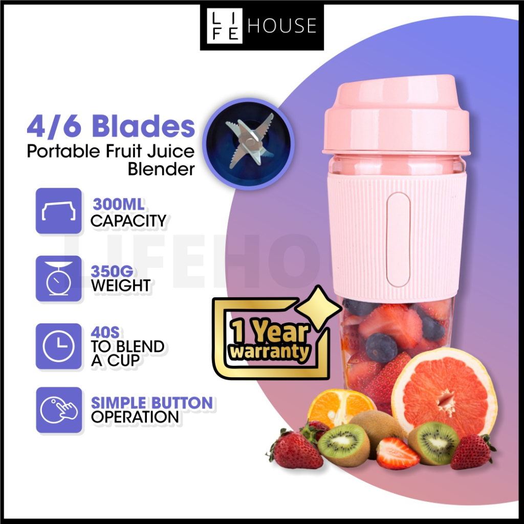 💥UPGRADED💥 6 Blades Portable Electric Fruit Juice Blender Juicers