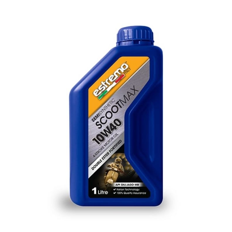 ESTREMO ITALY SCOOTMAX 10W40 SEMI SYNTHETIC ENGINE OIL MINYAK HITAM 1L