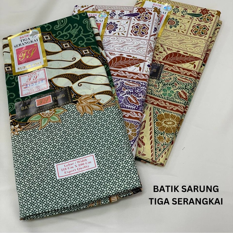 Ready Stoktiga Serangkai Batik Asli Murah Berkualiti Tinggikain