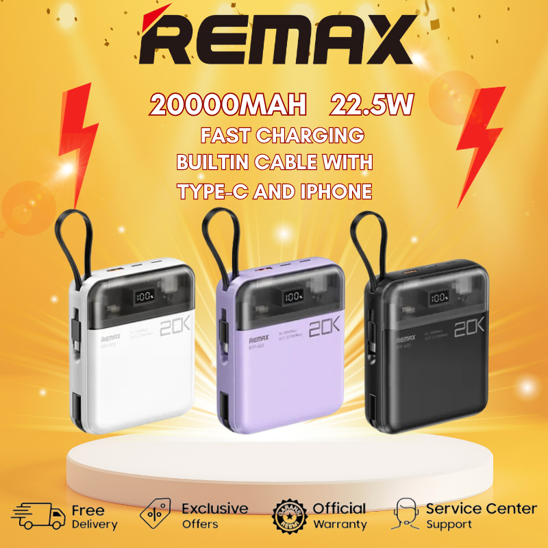 NEW ARRIVAL Remax RPP-603 Built In Cable Type C & Fruit 20W+22.5W Fast ...