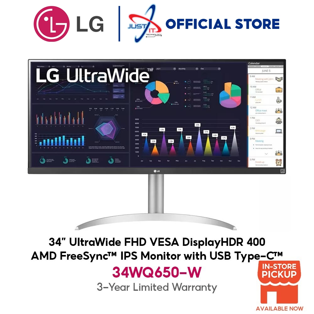 34-inch UltraWide FHD IPS Monitor - 34WQ650-W