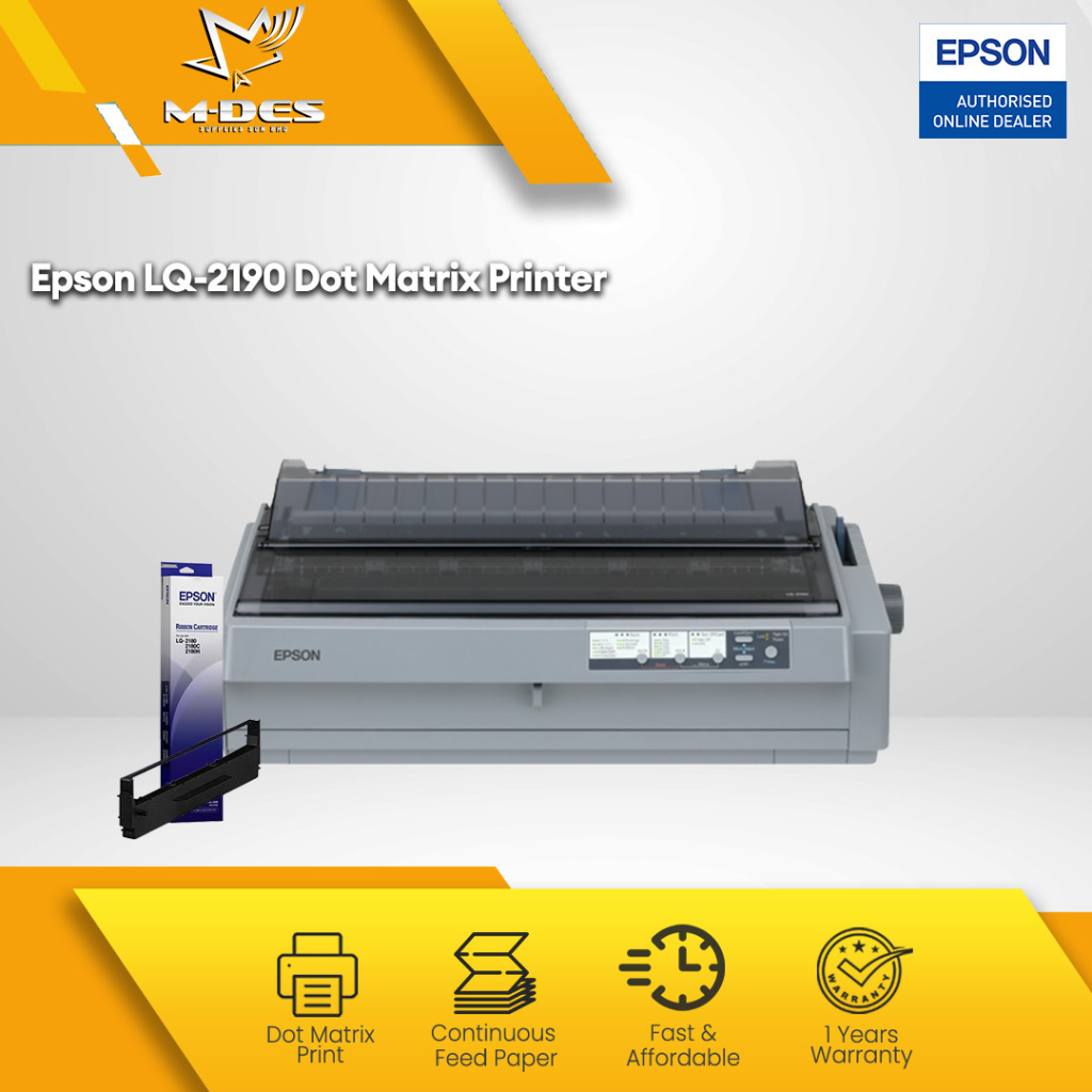 Epson LQ2190 A3 24Pin USB Dot Matrix Printer / USB Port 2.0 / 480cps