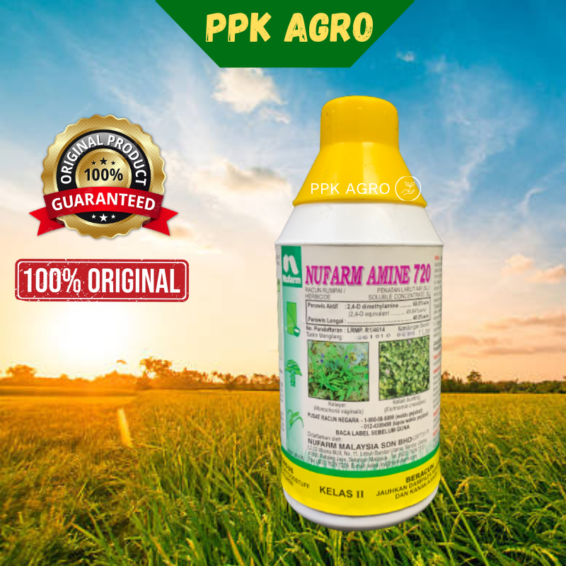 1l Nufarm Amine 720 Racun Rumpai Rumput Sambau Herbicide Keladi Agas