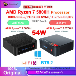 Beelink SER5 PRO Mini PC, Mini Desktop Computer with AMD Ryzen 7  5700U(8C/16T, Max