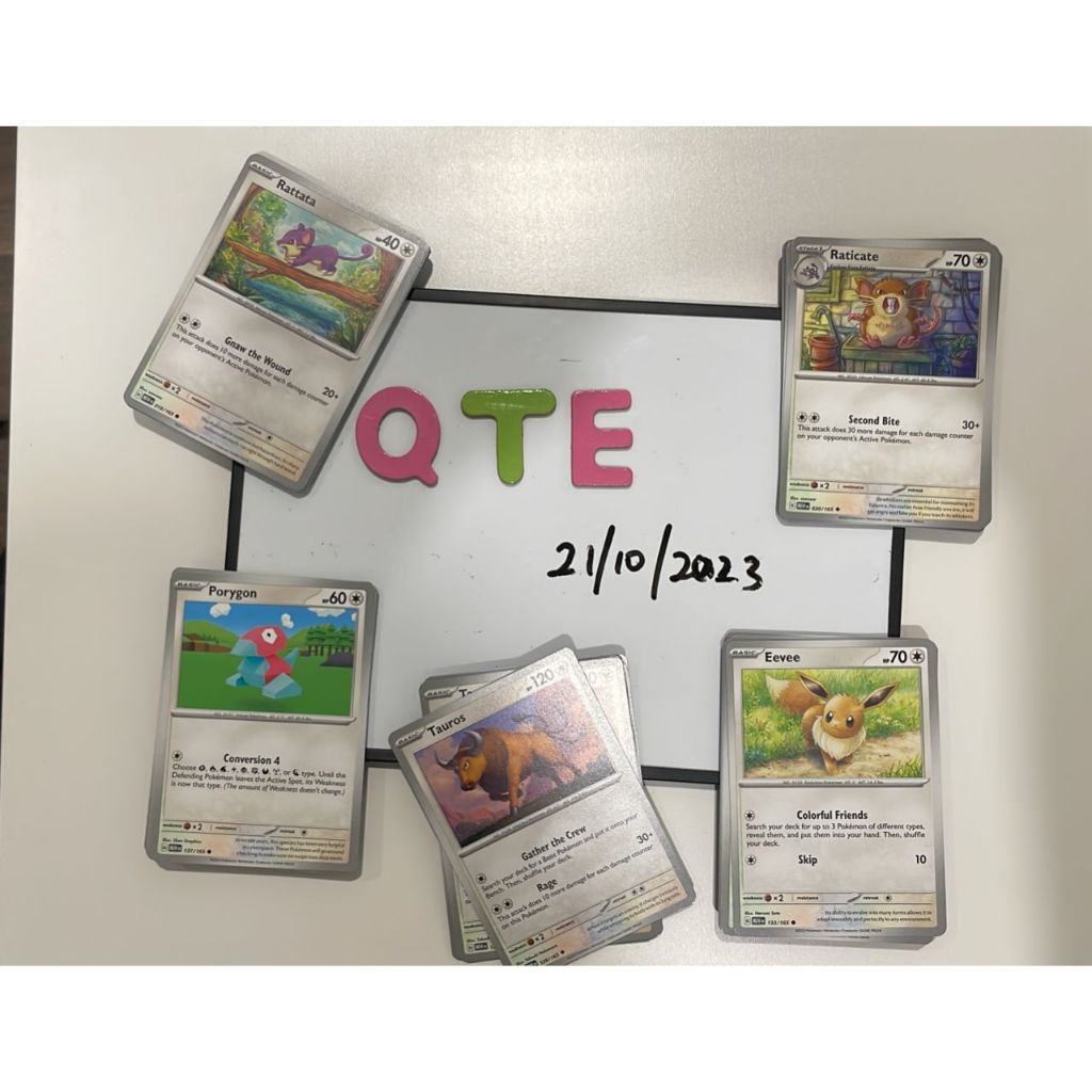 Pokemon TCG SV 151 [English] Rattata 019/165, Raticate 020/165, Eevee ...
