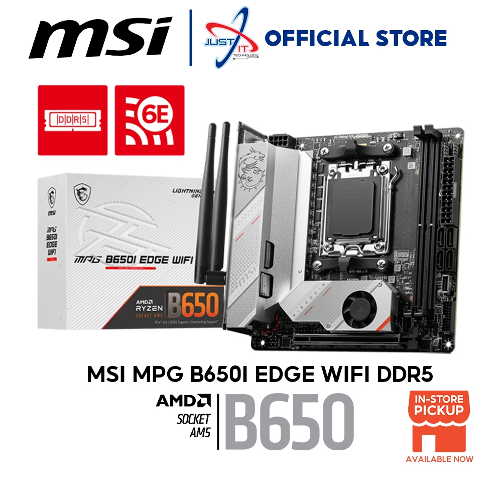 Carte Mère MSI MPG B650I Edge WiFi – ITX, Neuve, Socket AM5, Ref 911-7D75-001