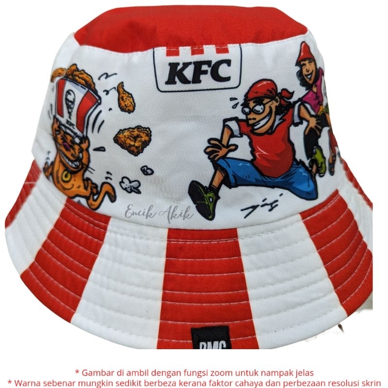 Topi KFC Bucket Hat Ujang PMC Reversible Shopee Malaysia