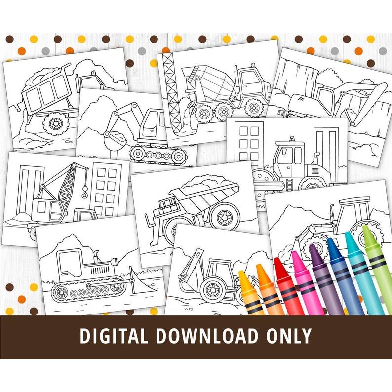 Construction Coloring Pages, Construction Printable, Drawing Book ...