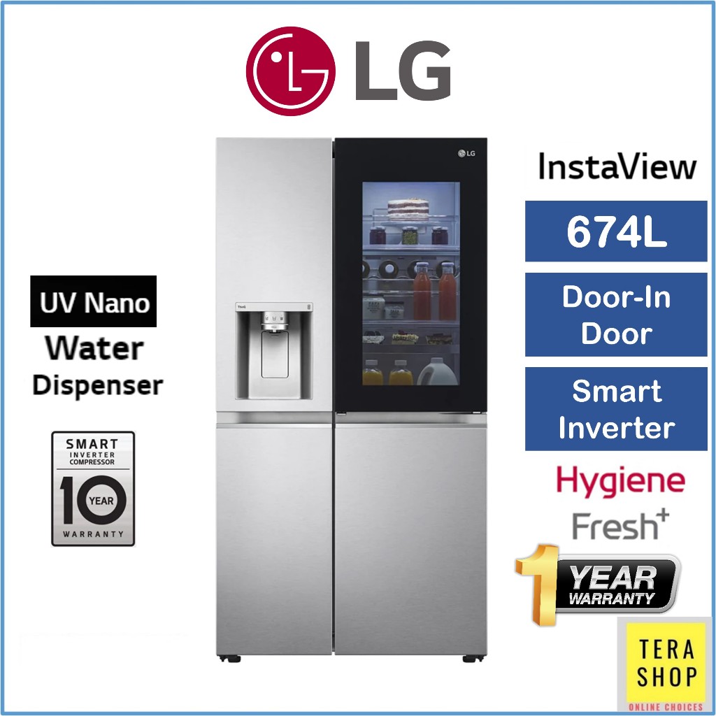 LG GCX257CSES 635L Side by Side Refrigerator with InstaView & Doorin