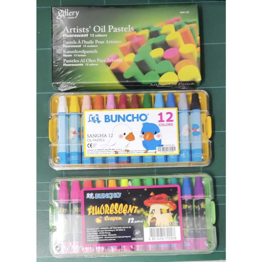 (12 Colors) Mungyo Gallery Artists' Oil Pastel Fluorescent/ Buncho Fluorescent Crayon / Sangha