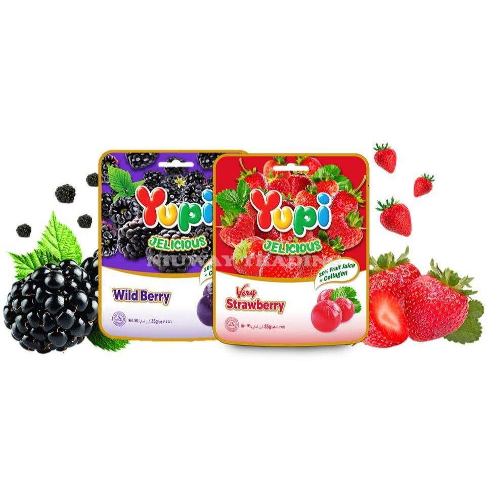 YUPI JELICIOUS - WILDBERRY / STRAWBERRY ( 1'S x 35GM ) | Shopee Malaysia