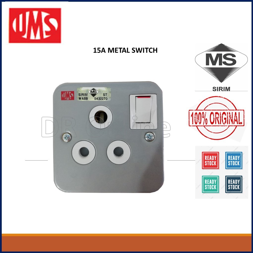 Ums 15a 1 Gang Metal Clad Switched Socket Outlet 1215m Shopee Malaysia 7906