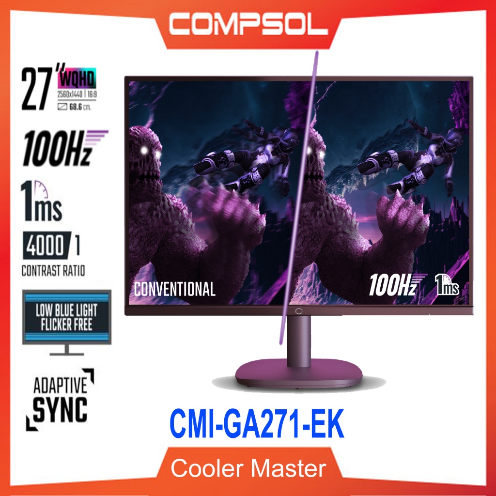 Cooler Master GA271 27" 68.6CM 2560X1440 169 100HZ 1MS WQHD Monitor