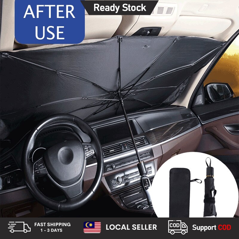 【Ship today】Foldable Car Windshield Sun Shade Umbrella Car UV Cover ...