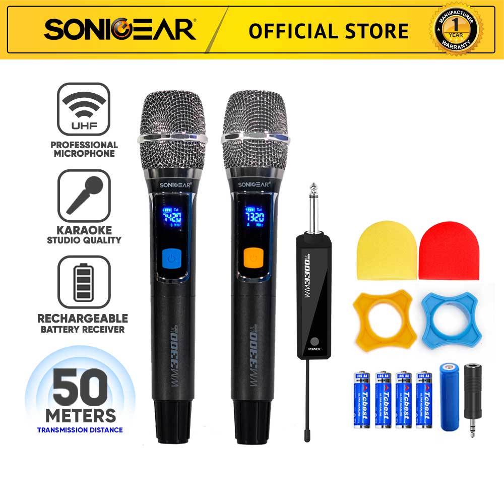 SonicGear WM Dual UHF Wireless Microphone Vocals Mic 3000UL