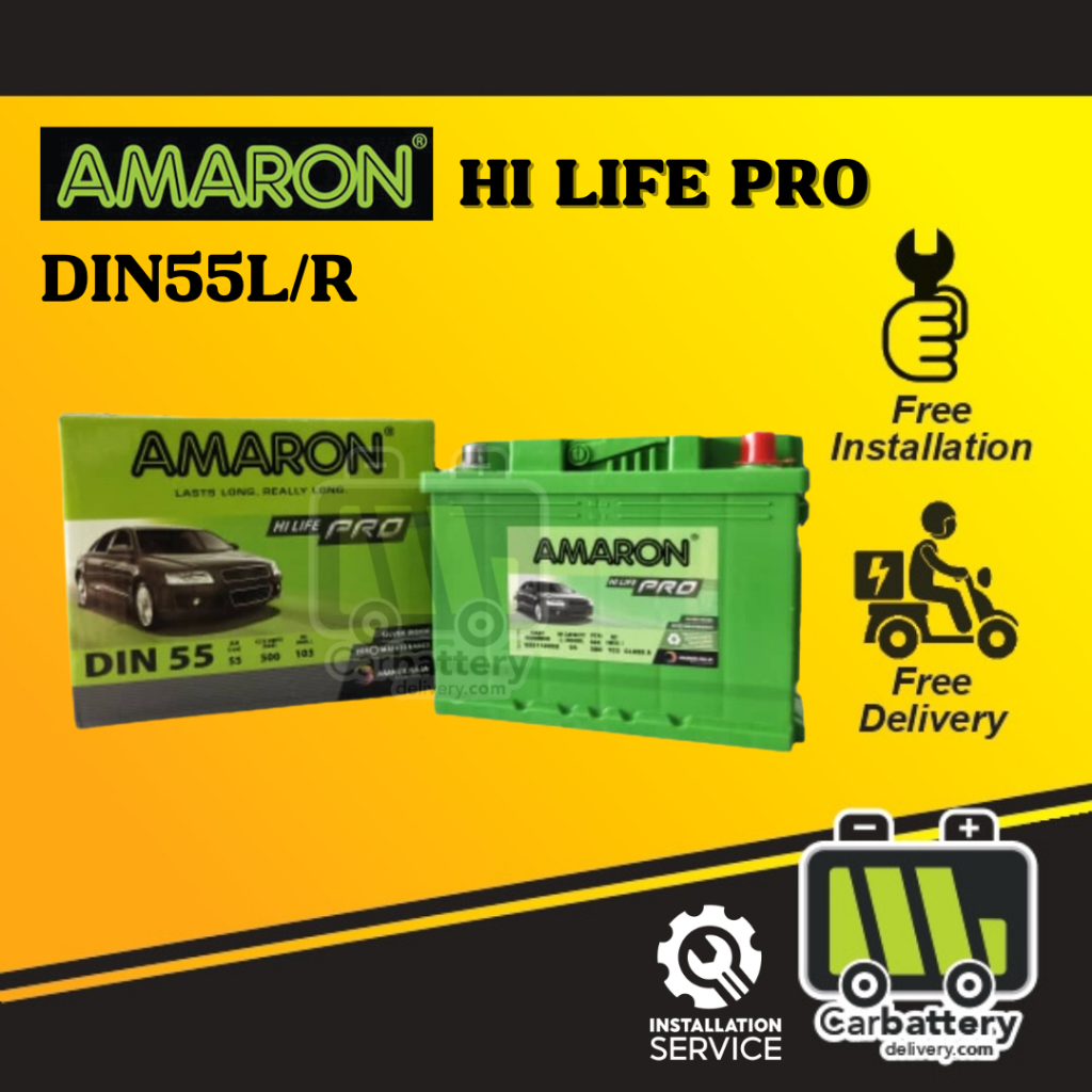 [installation Provided] Amaron Hi Life Pro Din55 Din55l Din55r Car