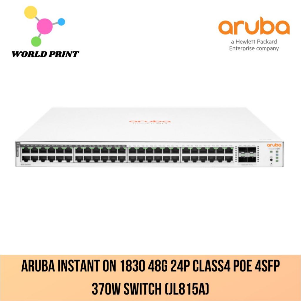 HPE Networking Instant On 1830 48G 24p Class4 PoE 4SFP 370W Switch 48 ...