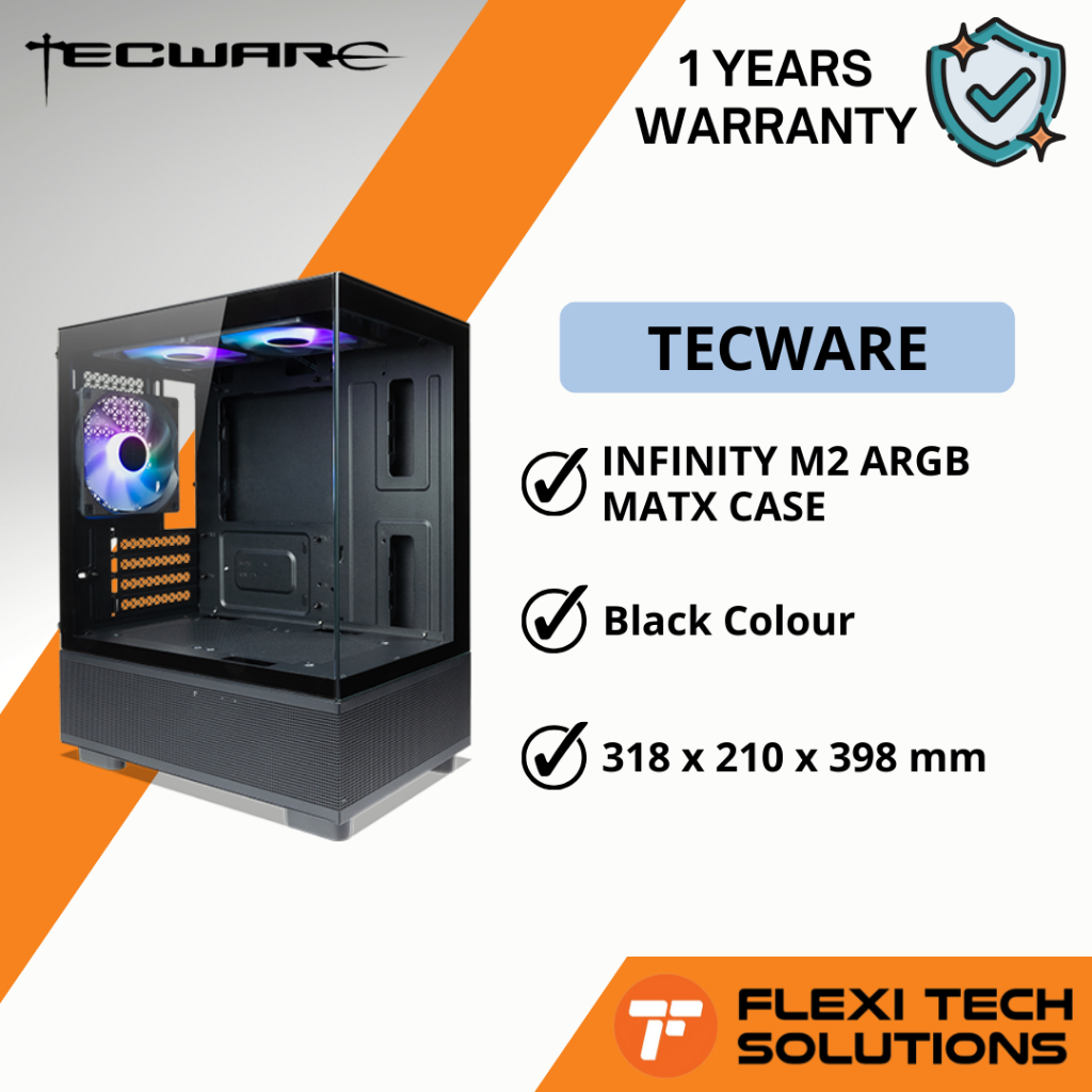 Flexi Tech TECWARE Infinity M2 ARGB MATX Case - Black & White | Shopee ...