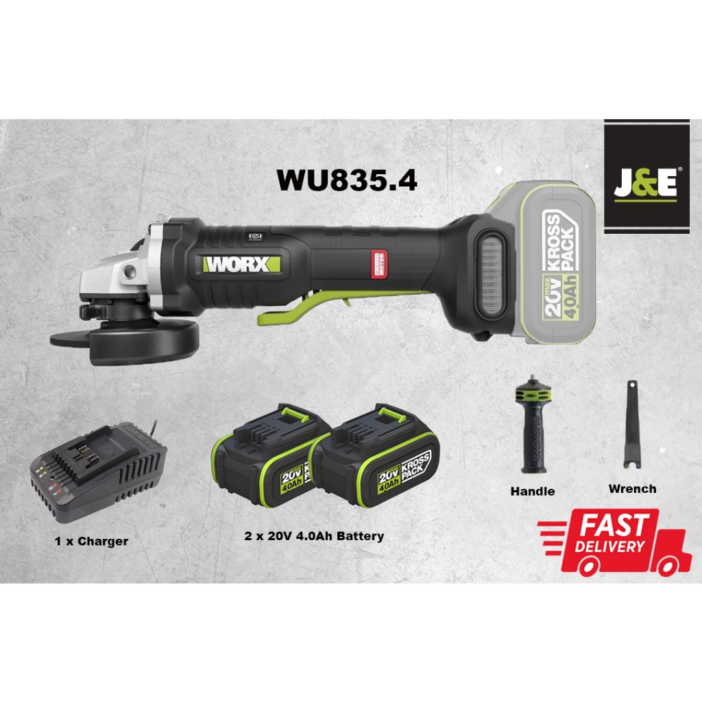 J E WORX PROFESSIONAL WU835 20V BATTERY 100MM BRUSHLESS MOTOR