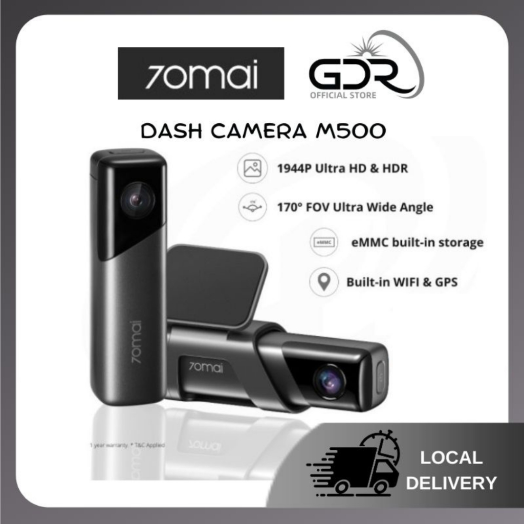 70mai M500 Dashcam Car Recorder 1944P Night Vision with ADAS 24 hours  parking mode Voice and App Control DVR Black M500 Only 32GB
