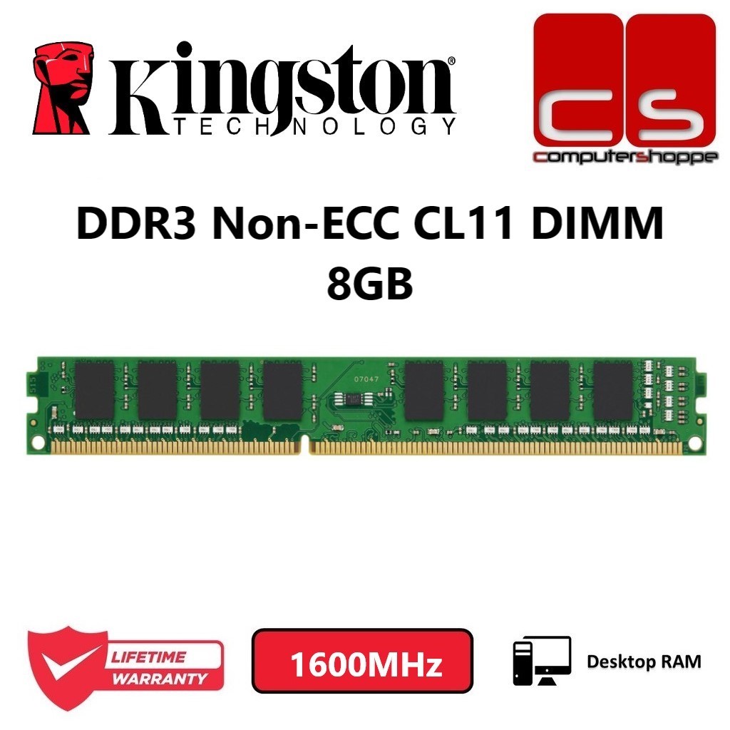 Kingston Value DDR3 1600MHz 8GB Non-ECC CL11 DIMM Desktop RAM ...