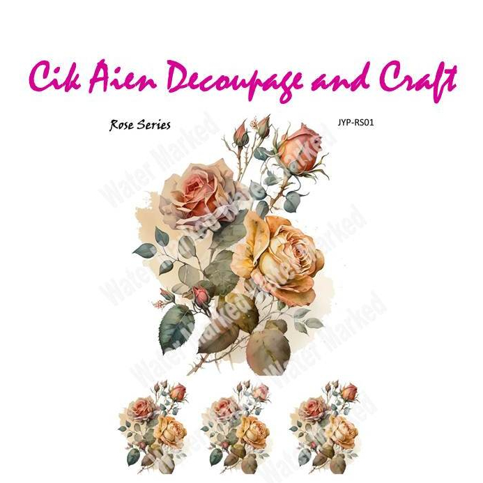 Decoupage Paper and Rice Paper with Beautiful Rose series A4 size for ...