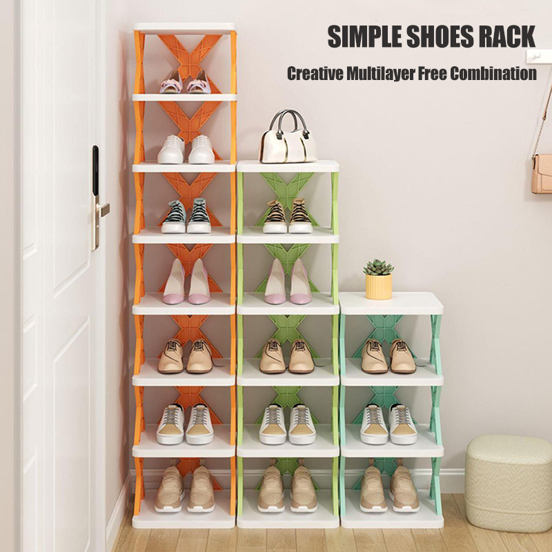 Multi-layer Narrow Shoe Rack Storage Cabinet Space Saving DIY Multi ...