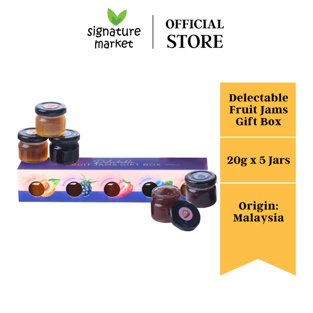 Signature Market Delectable Fruit Jams Gift Box (20g x 5 jars) Shopee