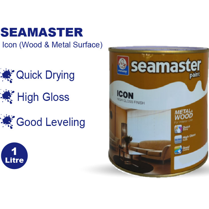 Seamaster Icon 1 Liter Wood & Metal Paint Oil-Based Cat Kayu Cat Besi ...