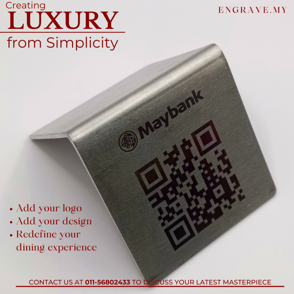 QR Code Custom V stand Stainless Steel Shopee Malaysia
