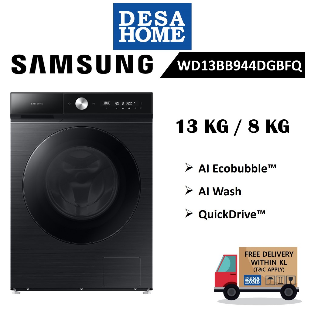[FREE DELIVERY WITHIN KL] SAMSUNG WD13BB944DGB/FQ 13KG/8KG BESPOKE AI
