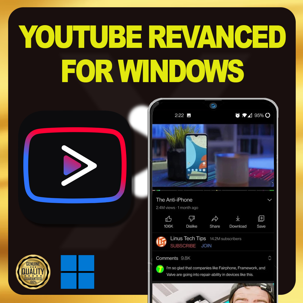 YT REVANCED FOR ANDROID MOD APK PC MOD 📱 LIFETIME PREMIUM 📱 NO VIRUS