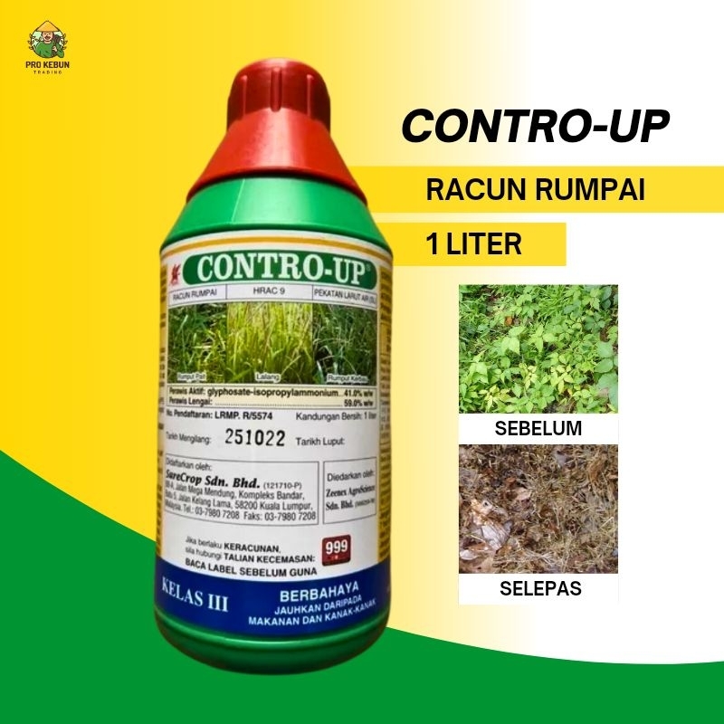 Contro-Up Herbicide 1 Liter Racun Rumput Mati Akar Tahan Lama Racun ...