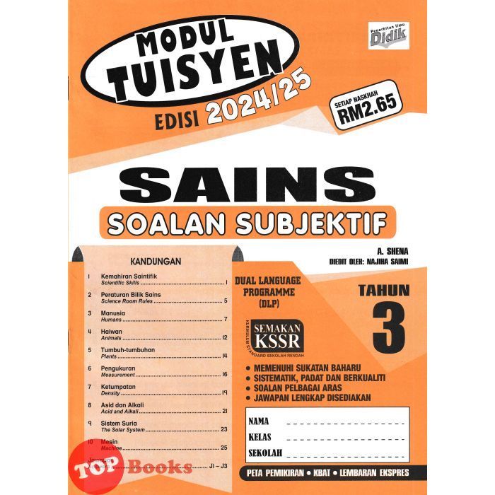 [TOPBOOKS Ilmu Didik] Modul Tuisyen Sains Soalan Subjektif Tahun 3 ...