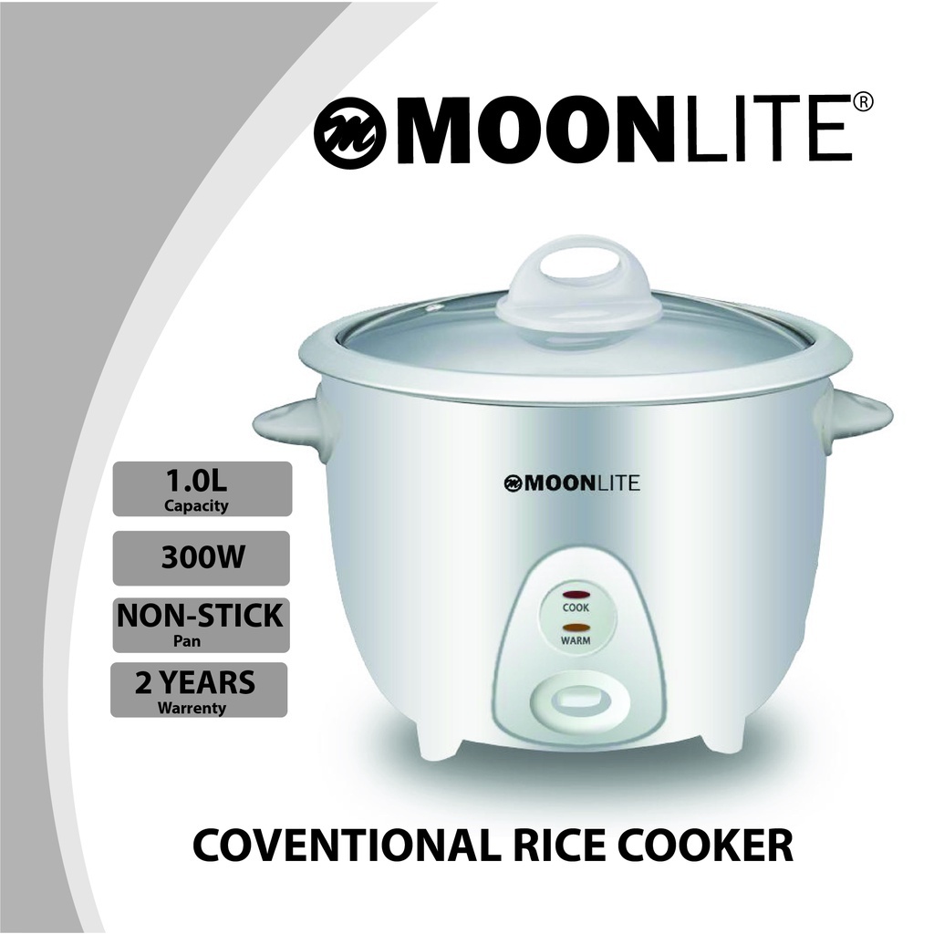 MOONLITE 1.0L NON-STICK CONVENTIONAL RICE COOKER RC10-JX3 (GREY) HQ ...