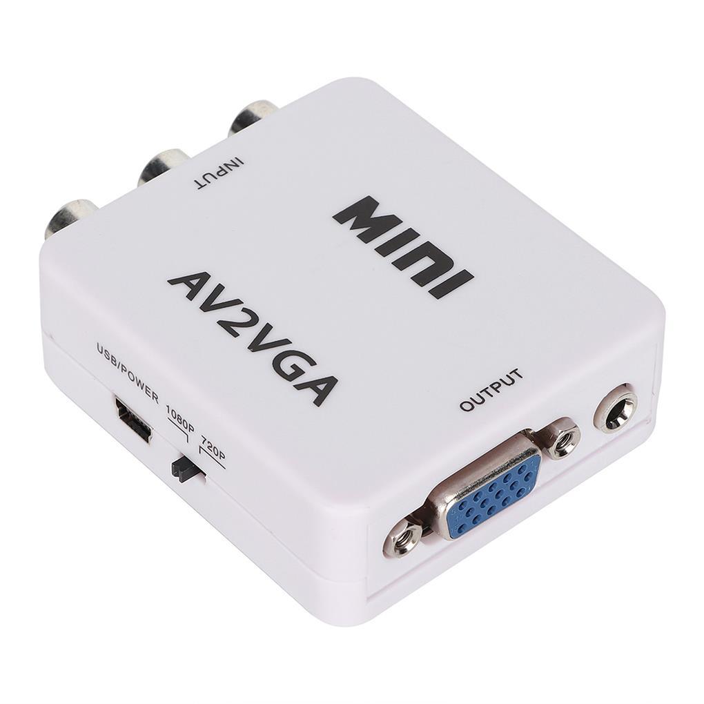 Mini AV2VGA to Video Converter, Composite AV to VGA Adapter, TV SetTop Box Audio Video