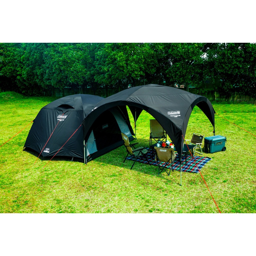 Black Tent Coleman Tough Wide Dome 300 with Party Shade