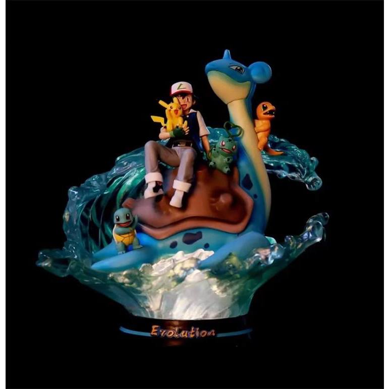 Pokemon Ash Lapras First Gen Pokemon PVC Statue with LED Pokemon ...