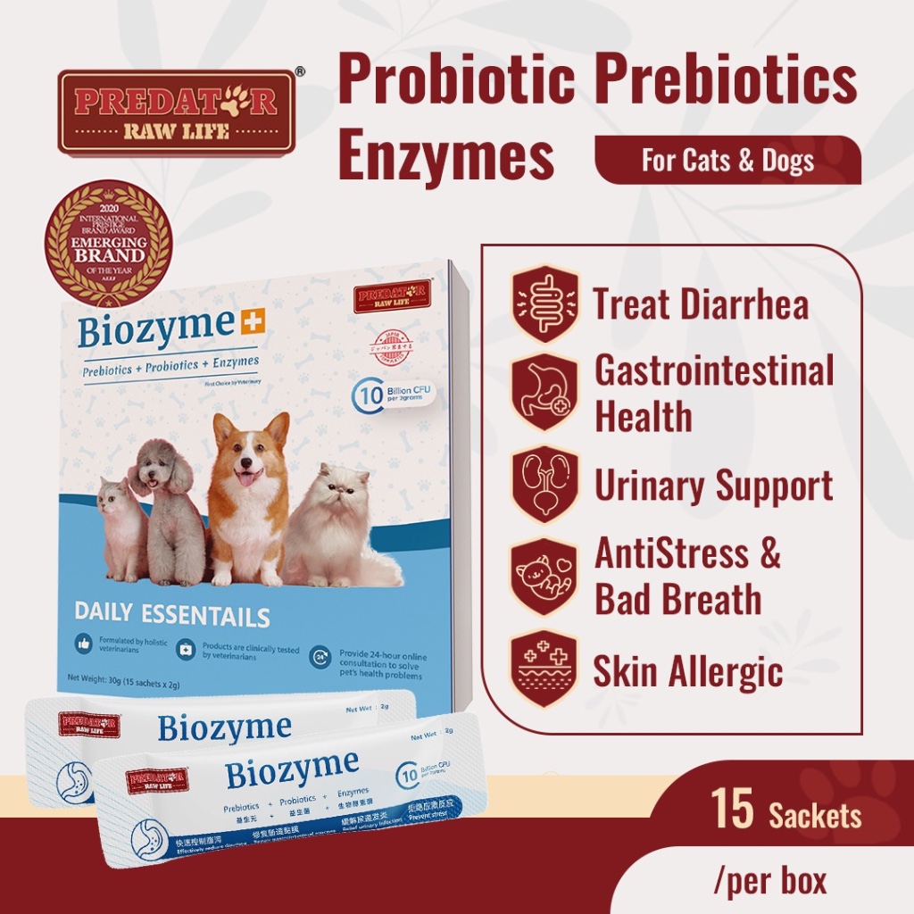 Predator Raw Life Pet Biozyme Probiotic Prebiotic Enzymes for Cat and