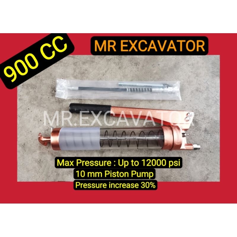 (900cc) Heavy Duty Grease Gun Hand Oil Pump Suction Pressure Plate