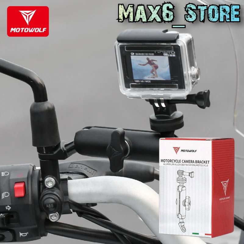 Shopee Gopro Mirror Mount Motorcycle Motowolf Motorcycle Camera