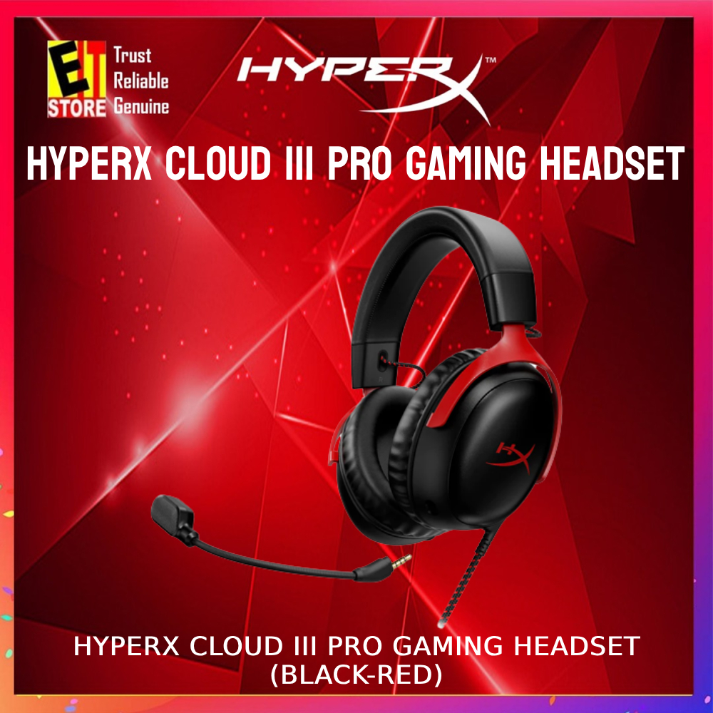 HYPERX HEADSET CLOUD III PRO GAMING DTSX HEADPHONE BLACK / BLACKRED COLOR (2YEARS WARRANTY