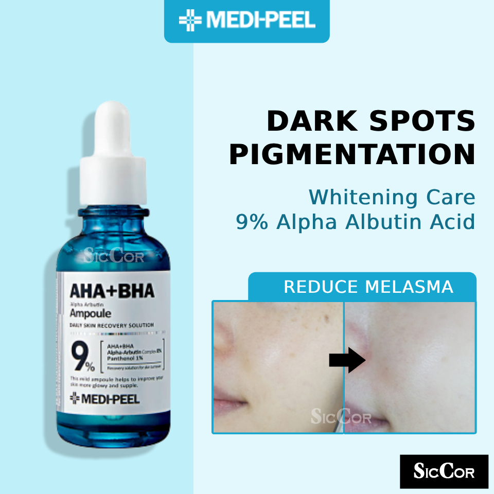 MediPeel AHA+BHA Alpha Arbutin Ampoule Melasma Pore Prone Skin Freckles ...