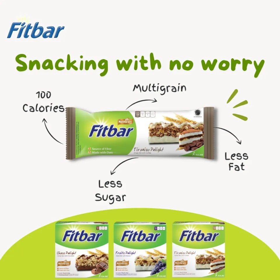 Fitbar Healthy Snack Bar Tiramisu Delight (5Bars x 22g) Low Calorie