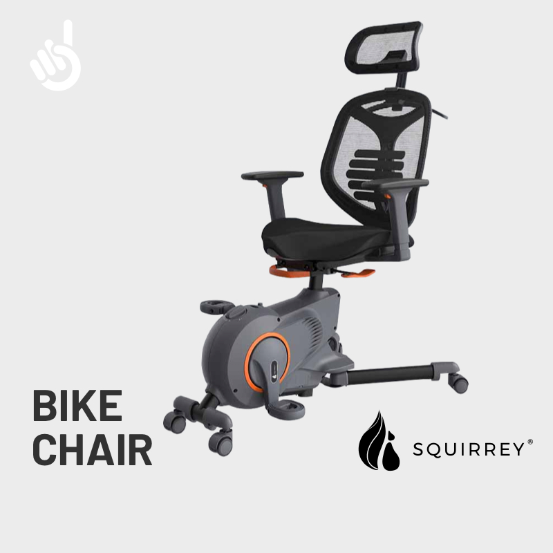 Squirrey Office Exercise Bike Chair Gen2 [ 8 Level Resistance, LCD